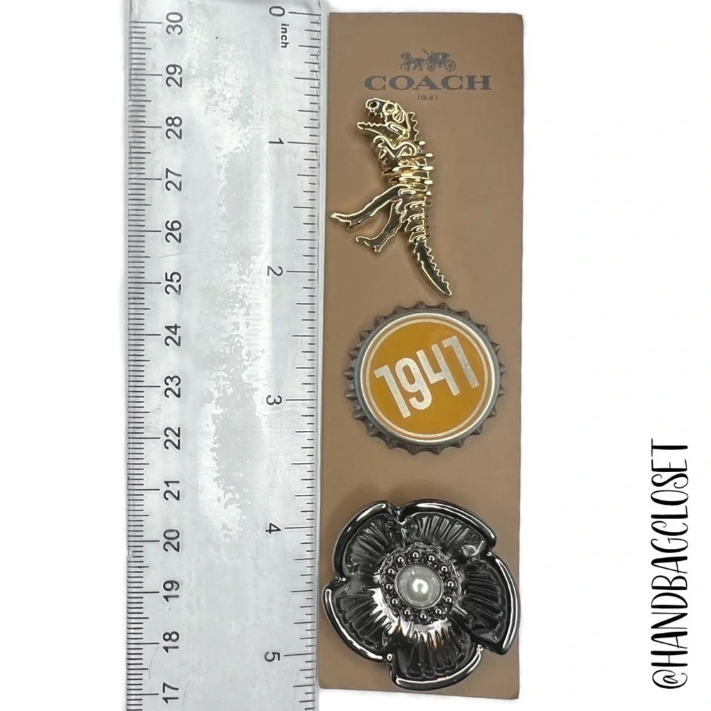 Coach Tearose Pearl Rexy Bottlecap Collectible Pins